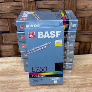 New Sealed BASF L750 Videocassette Tapes